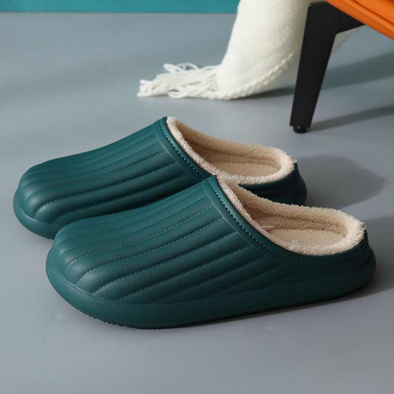 Wholesale New EVA Autumn and Winter Outer Wear Plush Warm Waterproof Thick-soled Anti-slip Cotton Slippers